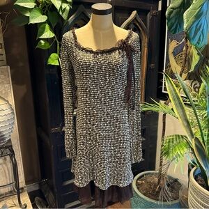 Altar’d State textured Tweed Inspired Sweater peplum ruffle dress